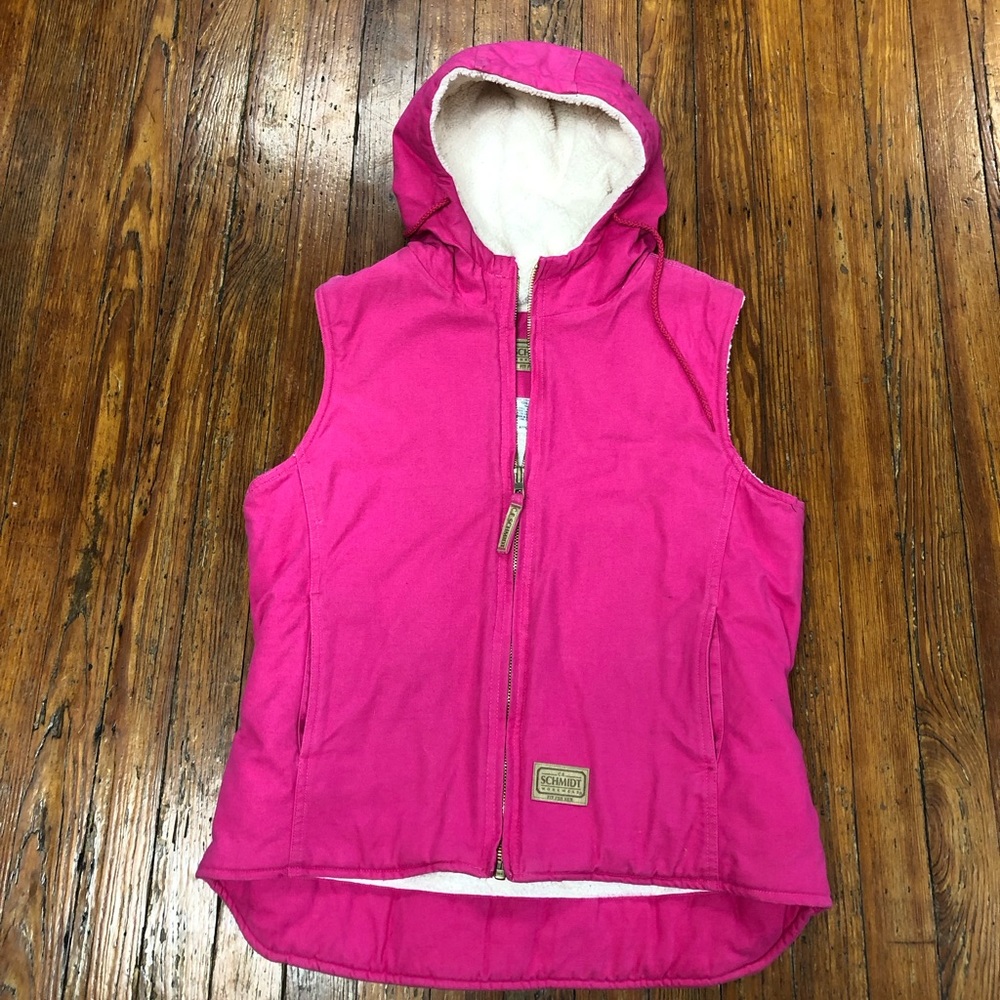 CE Schmidt Workwear Fit For Her Pink Canvas Sherpa Vest